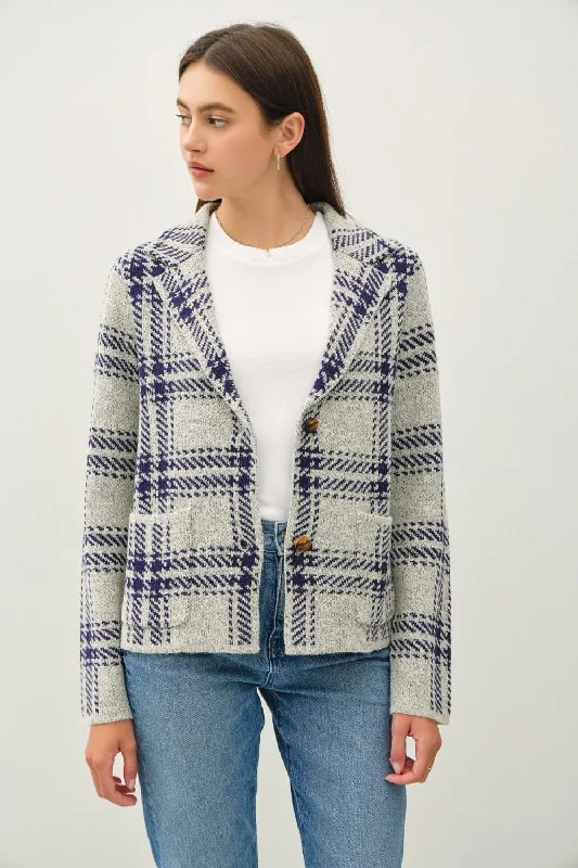 Plaid Sweater Jacket