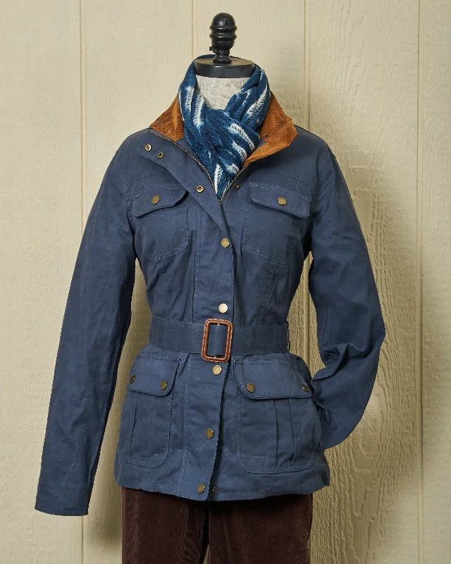 Women’s Aberdeen Jacket in Navy Waxed Canvas