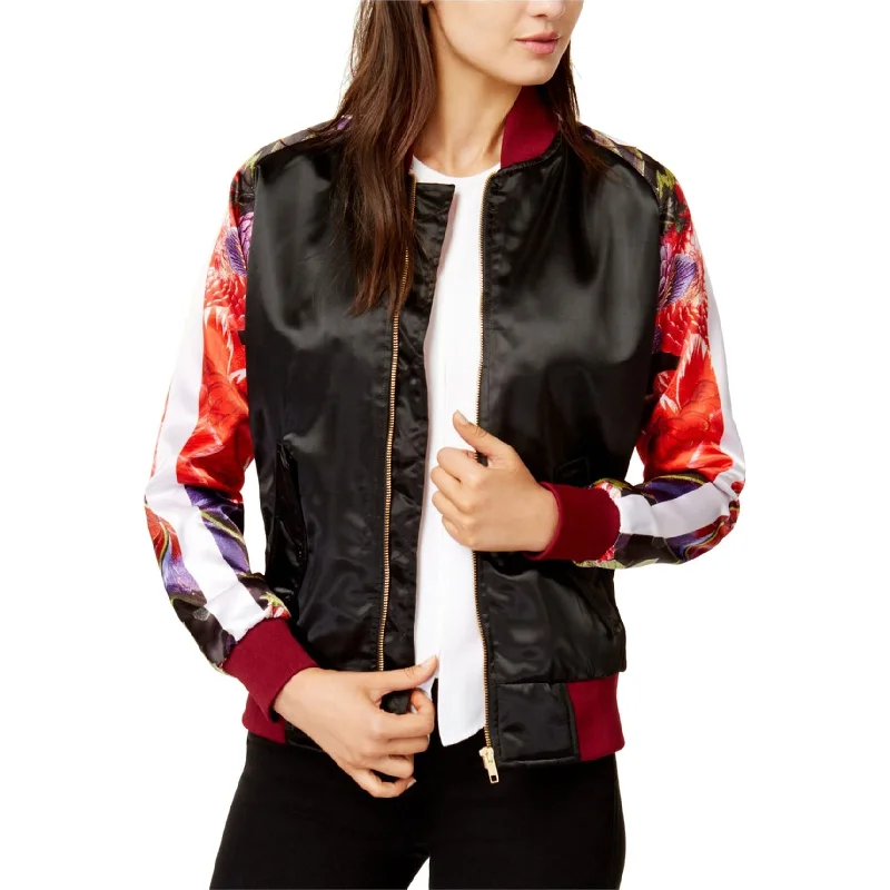 CHRLDR Womens True Romance Bomber Jacket, Black, Small