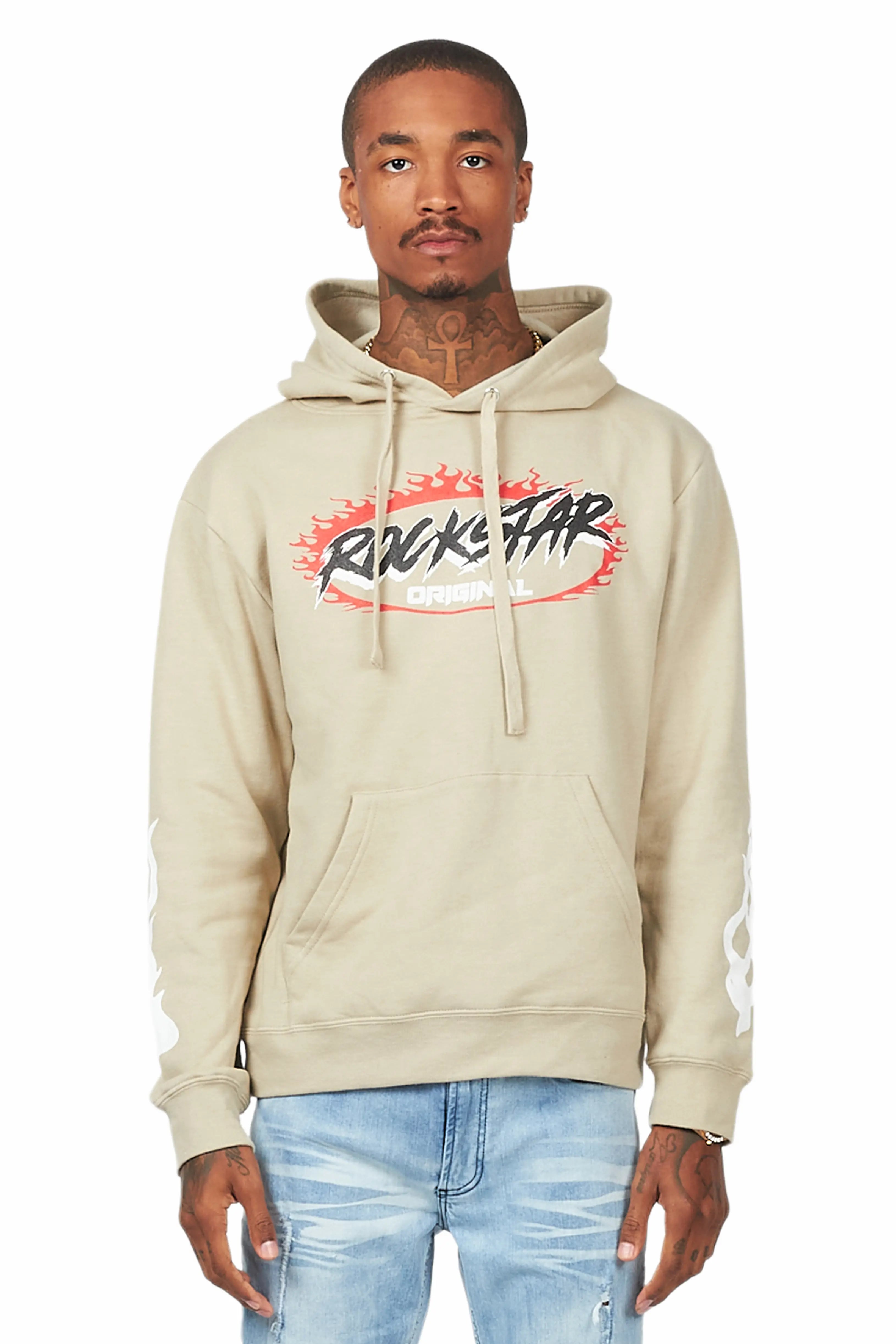 Draven Beige Graphic Hoodie