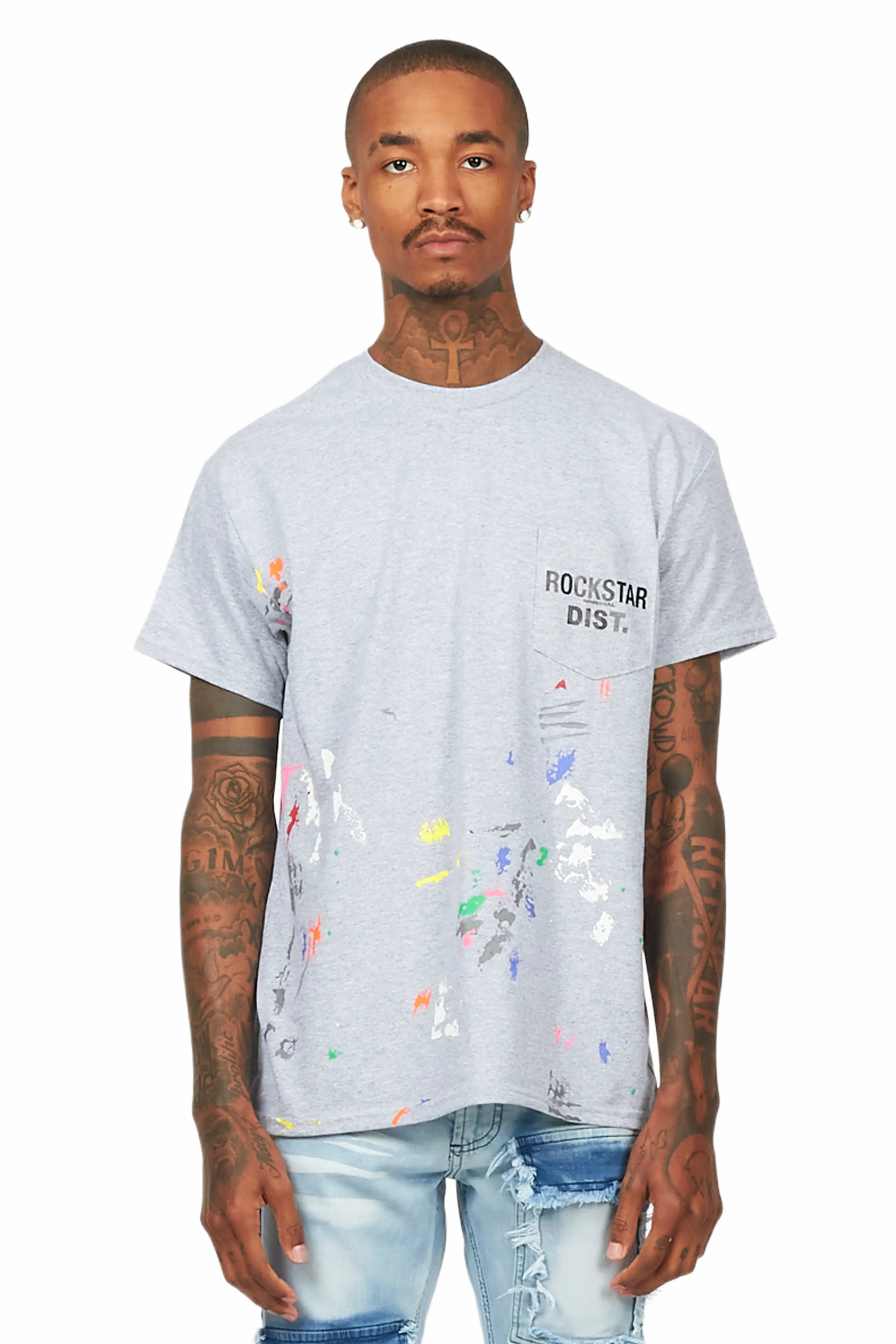 Pallas Grey Graphic Pocket T-Shirt