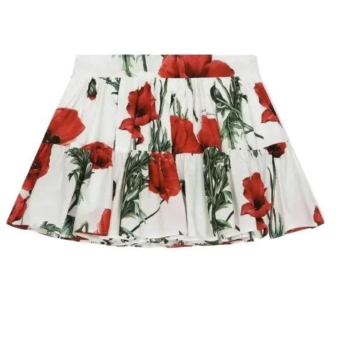 White Floral Skirt