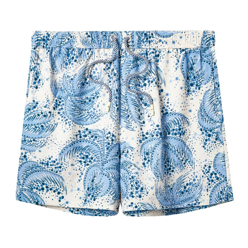 Palm Fronds Swim Trunks (Blue)