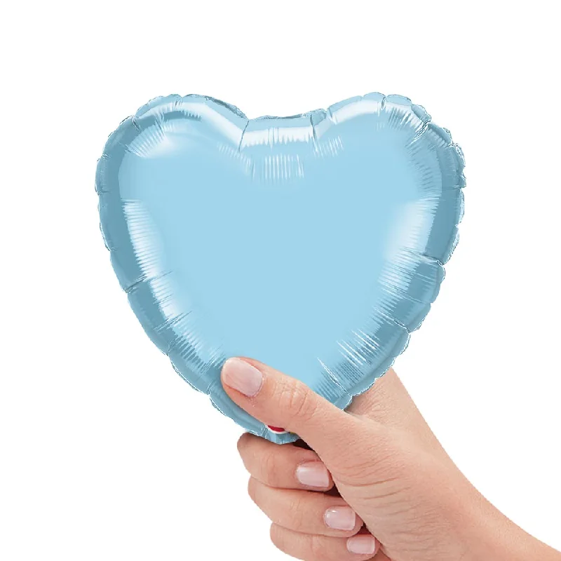 9 inch HEART - PEARL LIGHT BLUE (AIR-FILL ONLY)