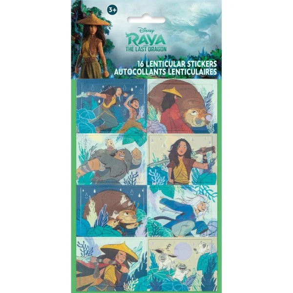 RAYA & THE LAST DRAGON LENTICULAR 3D STICKERS (16 PK)