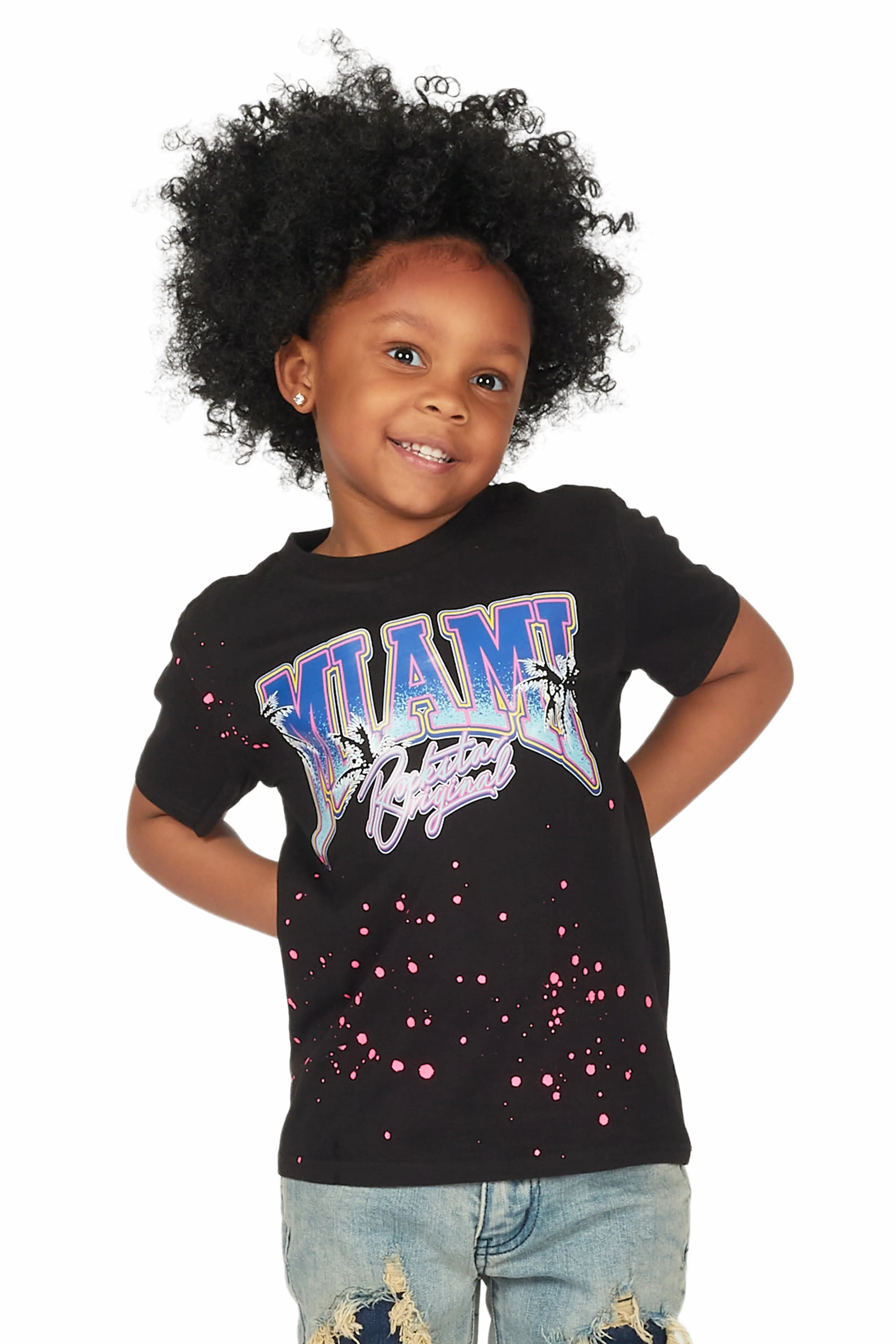 Girls Braulia Black Graphic T-Shirt