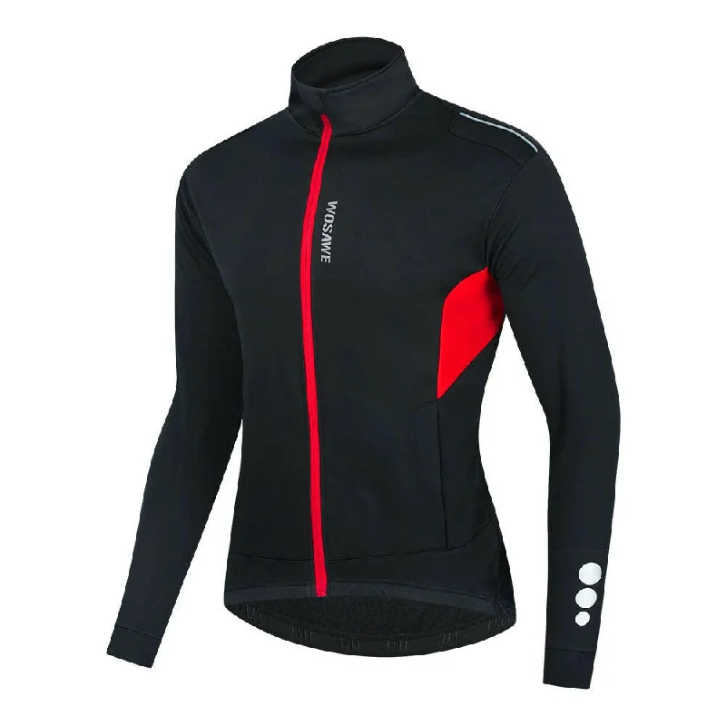 Winter Cycling Jacket Thermal Fleece Clothing Coat Water repellent Windproof Reflective Cycling Jersey Men Sportswear