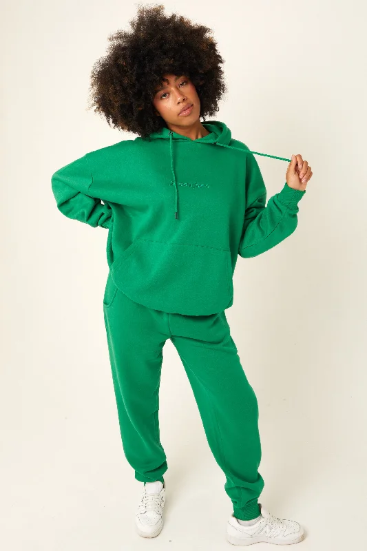 Essential Oversized Fleece Tracksuit - Green