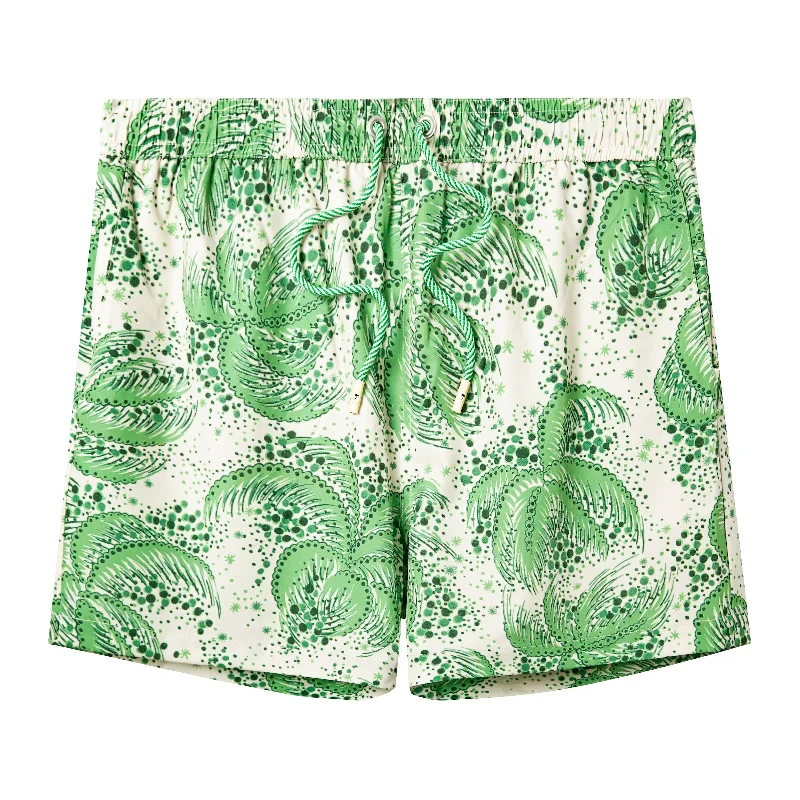 Palm Fronds Swim Trunks (Green)