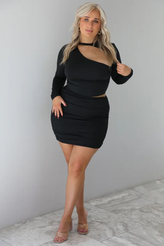 Sign Of The Times Mini Dress: Black