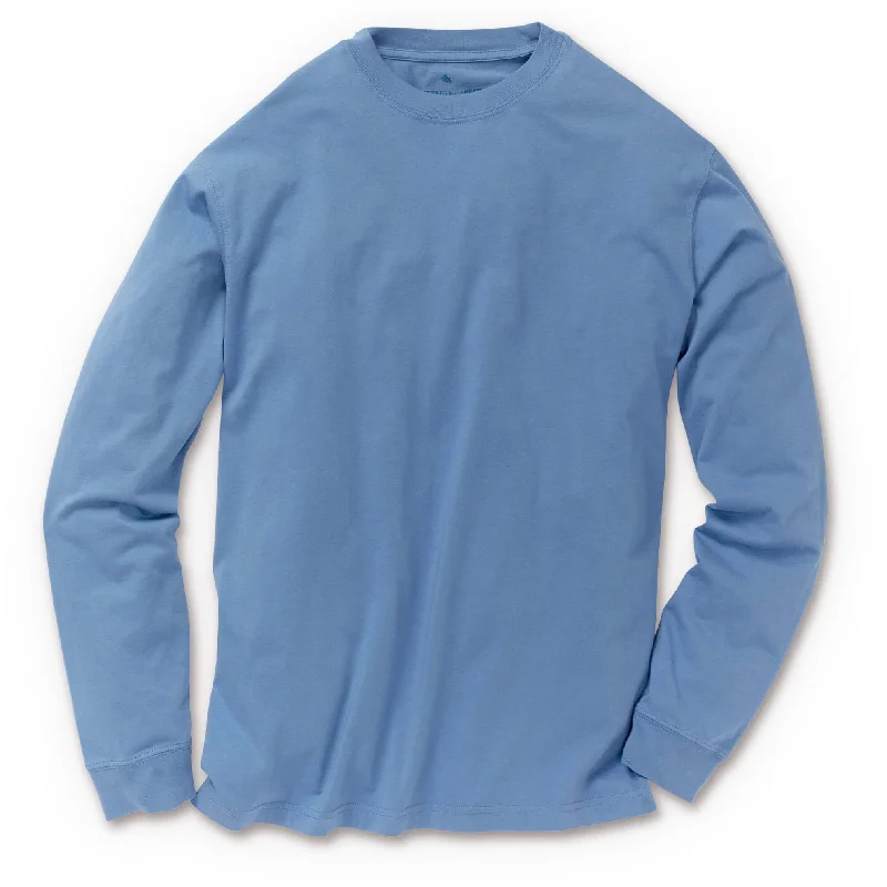 Long Sleeve Peruvian Pima Crew T-Shirt - Blue Moon