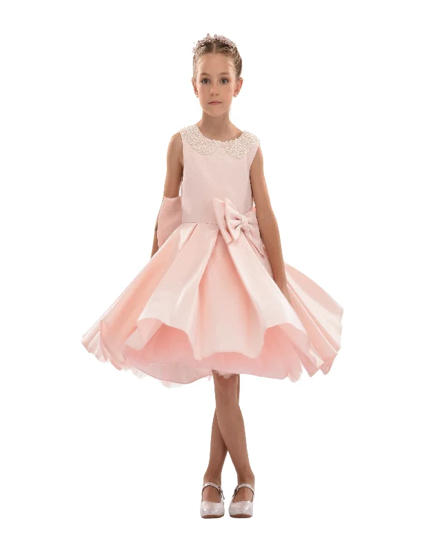 Pink Melinda Pearl Double Bow Dress