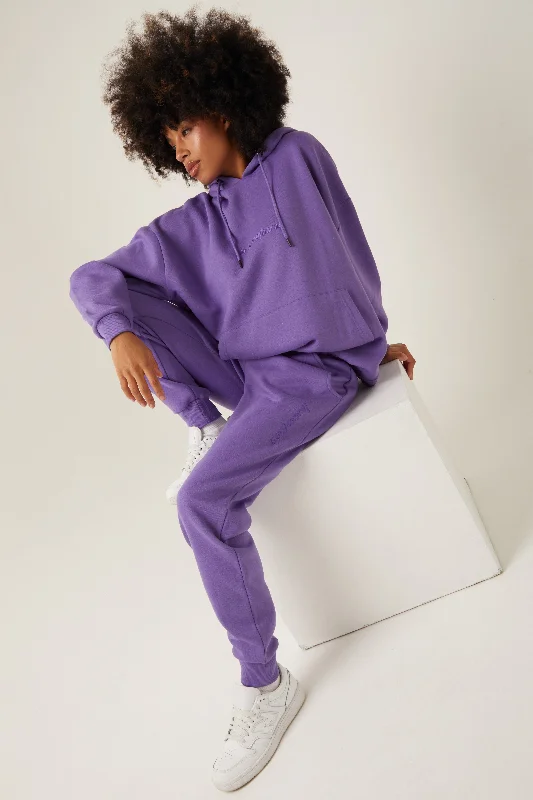 Essential Oversized Fleece Tracksuit - Purple