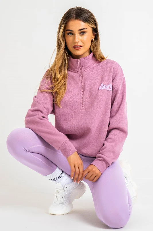 Hatherley Half-Zip Sweatshirt & Leggings Set -  Mauve / Violet