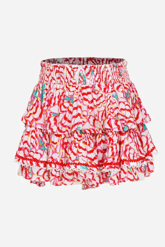 Kids Mini Skirt Ariane - Pink Wings Flower