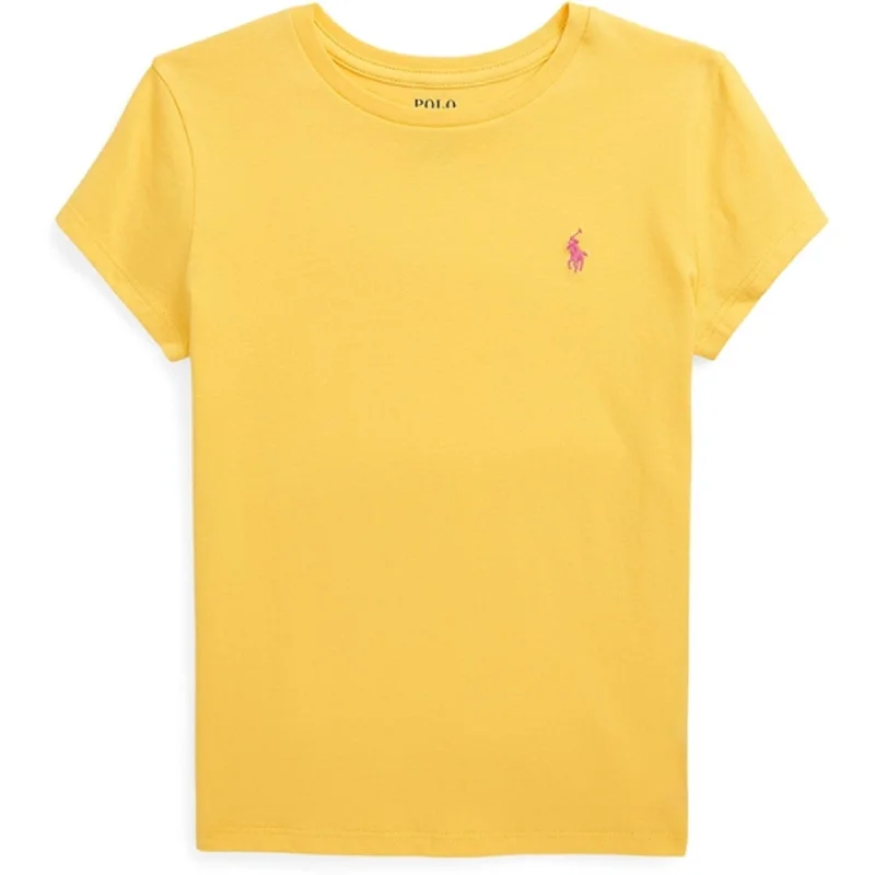 Polo Ralph Lauren Girls T-Shirt Chrome Yellow W/ Bright Pink