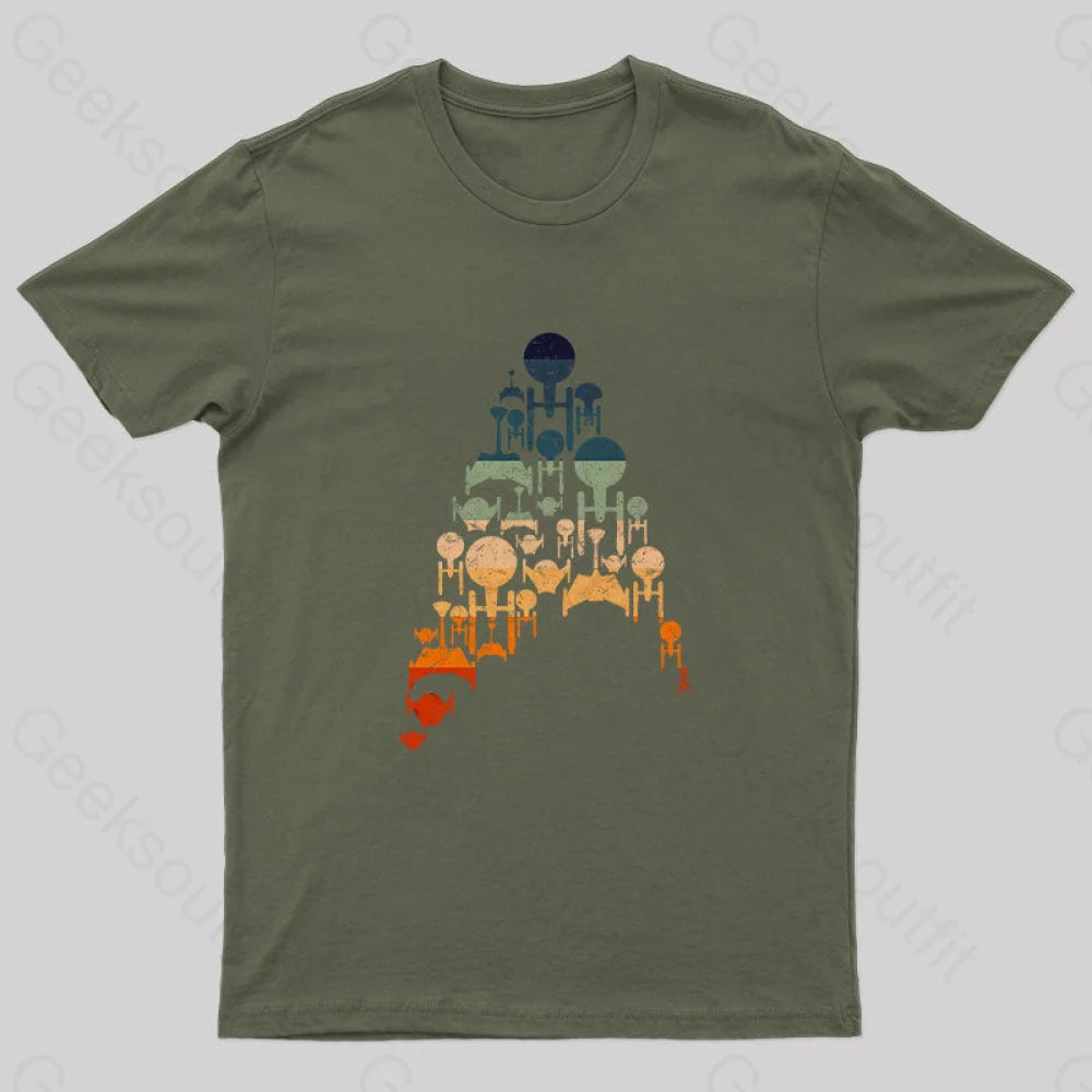 Retro Cosmic Voyage Nerd T-Shirt