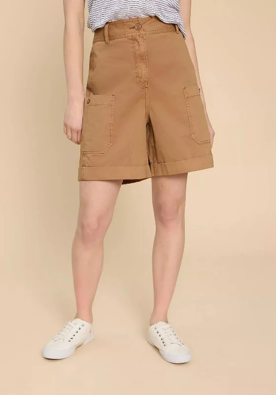 White Stuff Carlie Cargo Shorts, Dark Natural