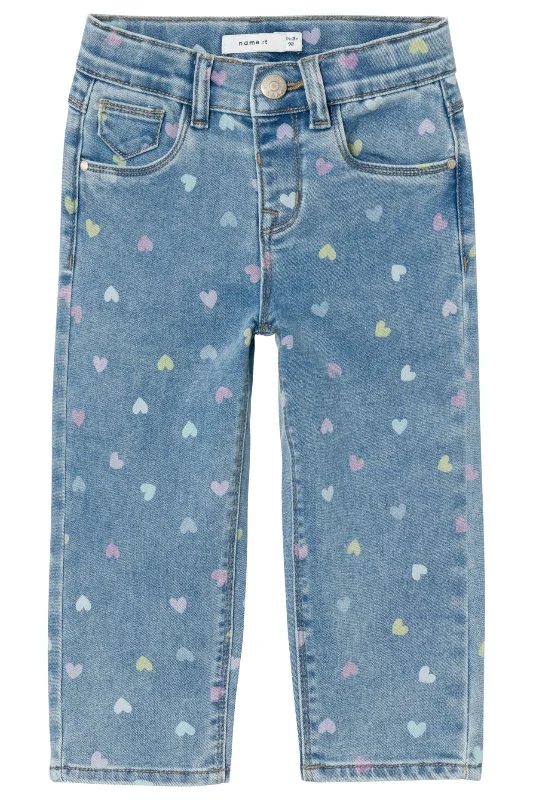 Name It - Nmfbella Shaped Jeans 3555-On - 4429201 Medium Blue Denim Hearts