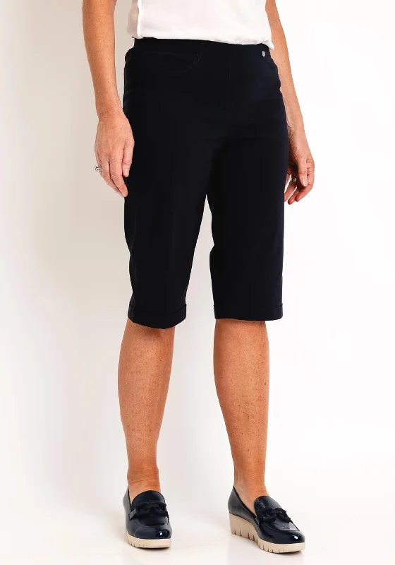 Robell Bella 05 Slim Knee Length Shorts, Navy