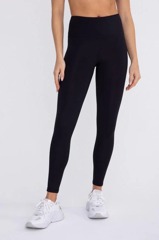 Mono B Jacquard Ribbed High-Waisted Leggings