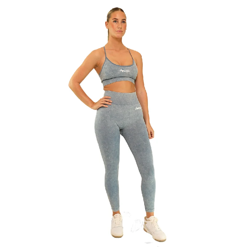 AKER Acid wash leggings - Sky blue