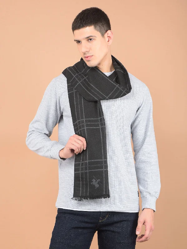 Men's Checkered Black Fashion Muffler