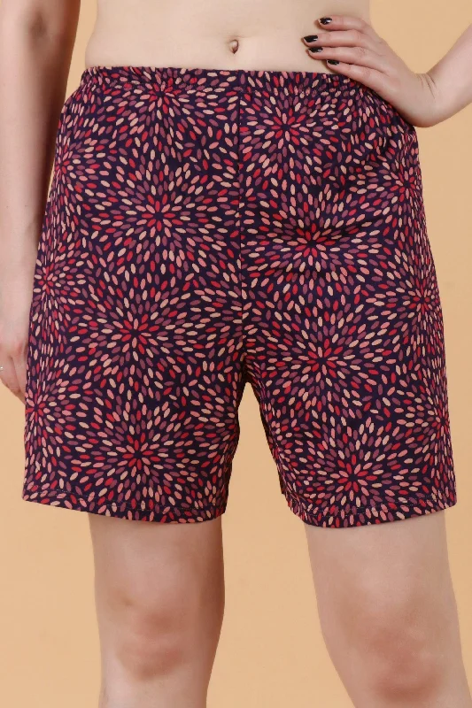 Purple Rice Printed Shorts