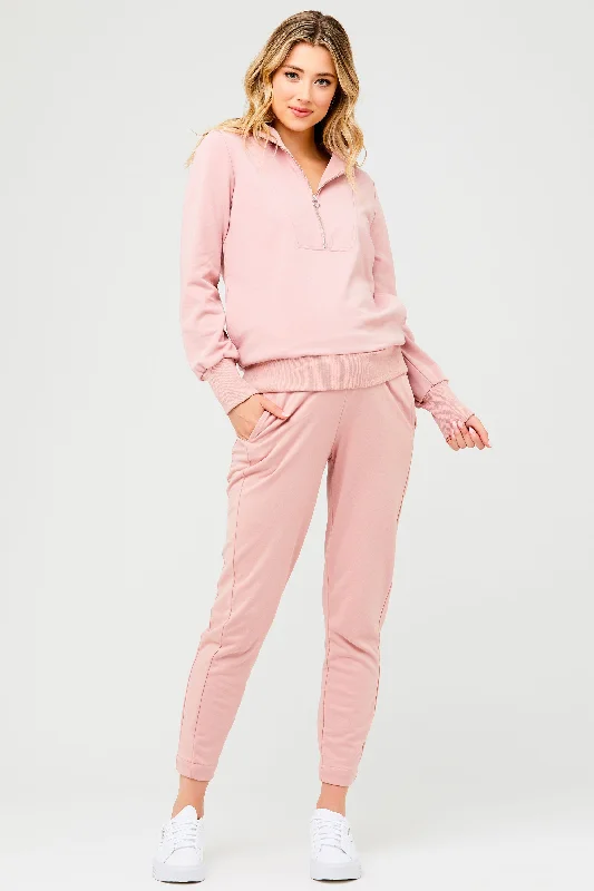 Ellen Maternity Cotton Joggers Ripe