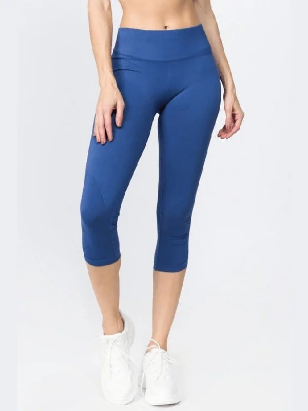 High Rise Cinched Ankle Seamless Capri Leggings