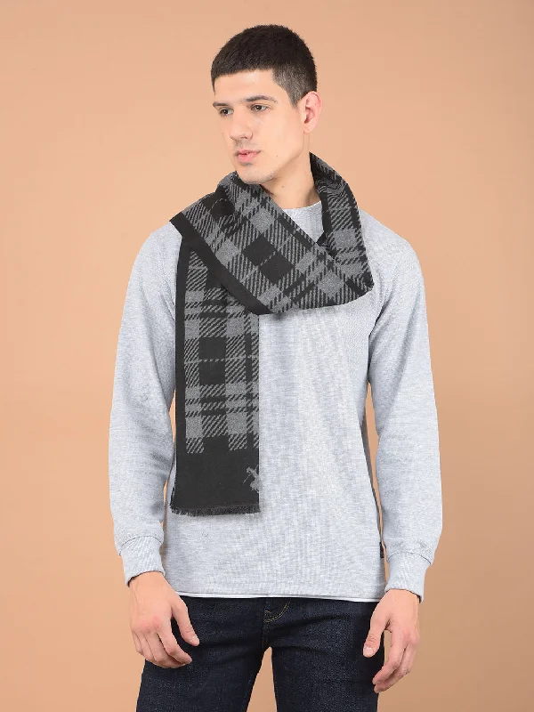 Men's Checkered Black Fashion Muffler