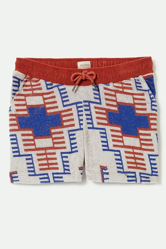 Trail Terry Cloth Short - Electronic Indigo Pattern