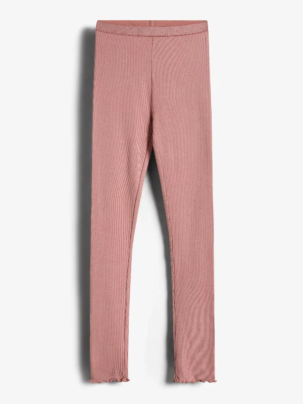 Basic Modal Rib Leggings - Tween - Dusty Rose