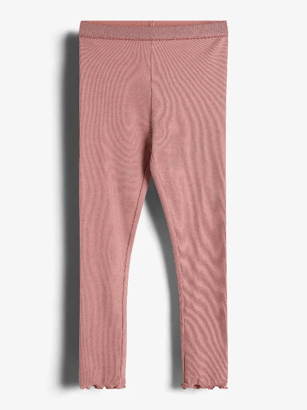 Basic Modal Rib Leggings - Kids - Dusty Rose