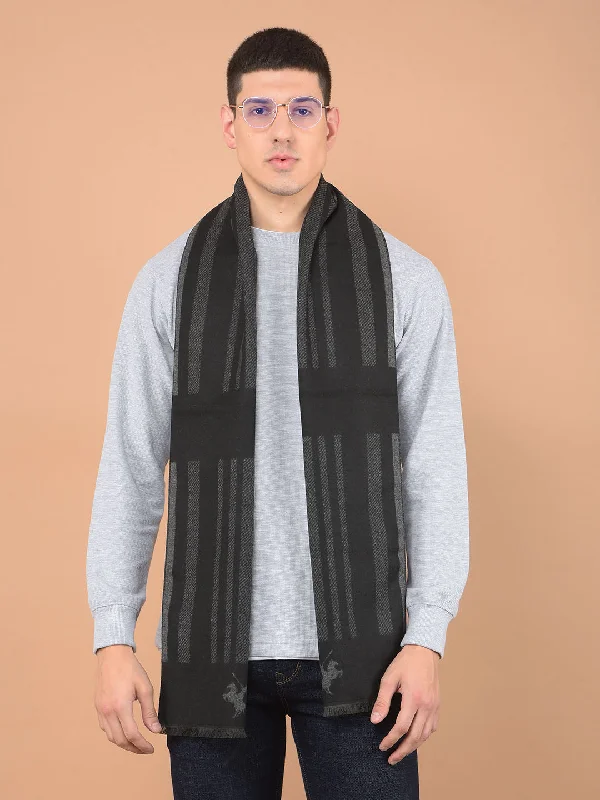 Men's Striped Black Fashion Muffler