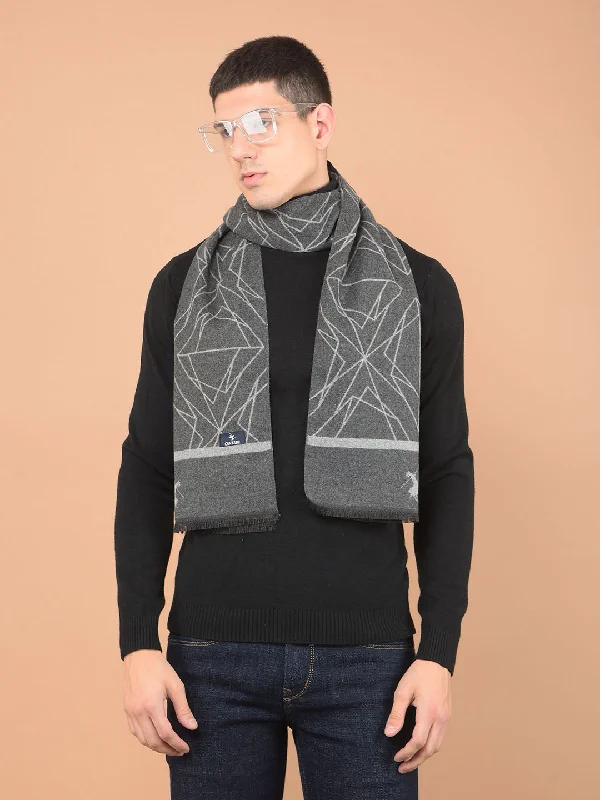 Men's Printed Grey Fashion Muffler