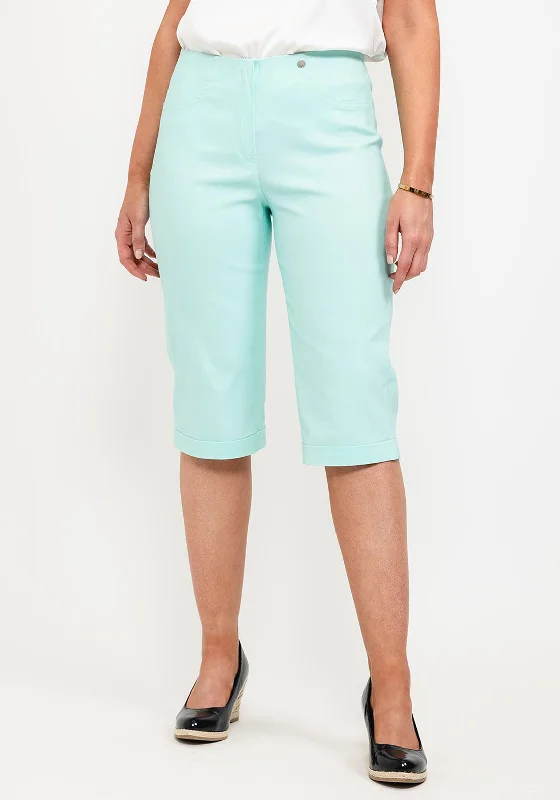 Robell Bella 05 Slim Knee Length Shorts, Mint Green