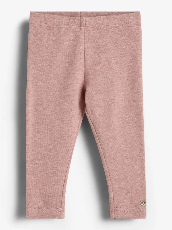 Plush Jersey Leggings - Little - Dusty Rose Melange