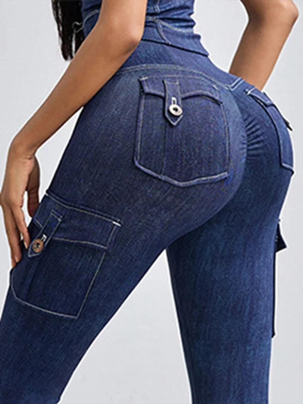 ZASUWA Female Denim Pocket Leggings