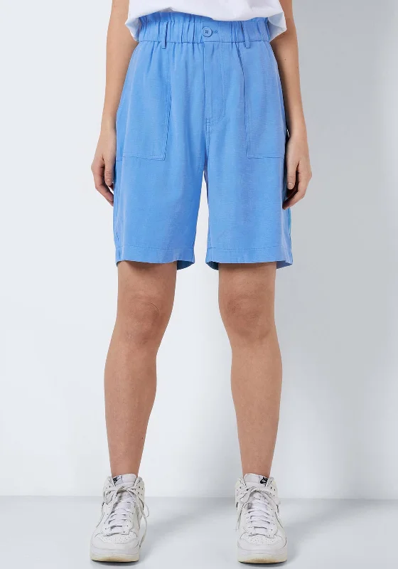 Noisy May Louie High Waist Shorts, Azure Blue