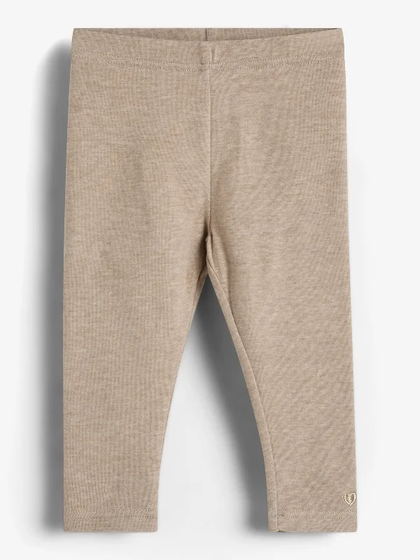 Plush Jersey Leggings - Little - Beige Melange