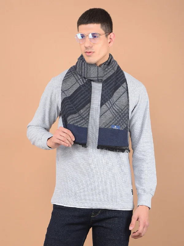 Men's Checkered Grey Fashion Muffler