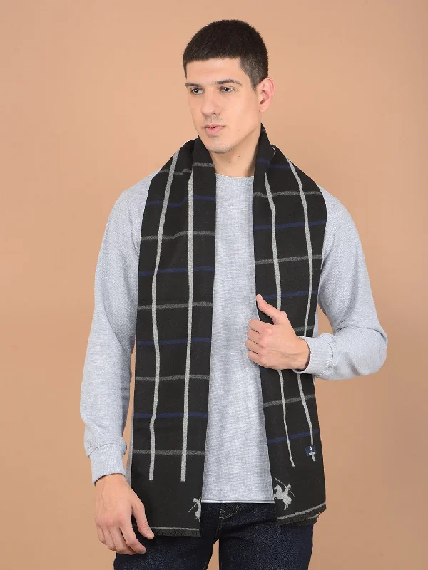 Men's Checkered Black Fashion Muffler