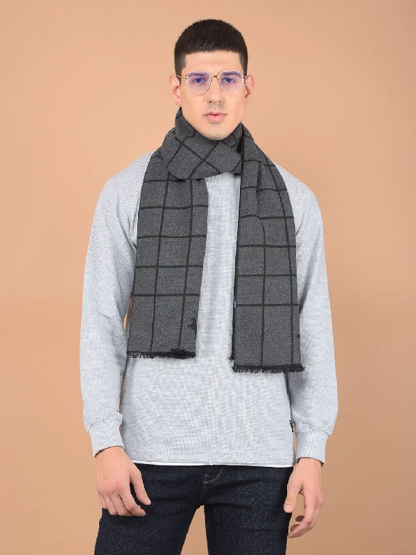 Men's Checkered Grey Fashion Muffler