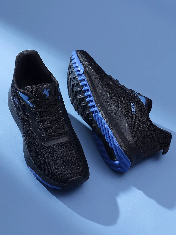 Men's Black Solid Casual Running Sports Shoes