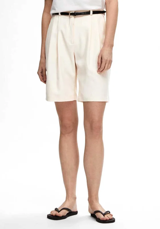 Selected Femme Selfina Tailored Shorts, Birch